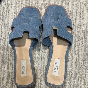 Steven By Steve Madden Blue Denim Sandals